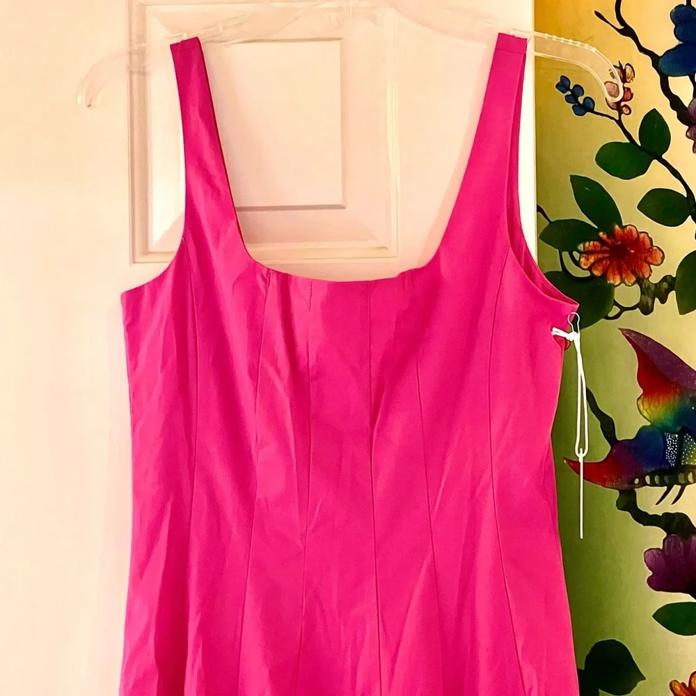 🌺🎉HP🎉🌺 NWT Staud Wells Midi Dress Peony - Picture 10 of 16